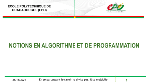 Algorithme et Programmation : Cours d'Introduction