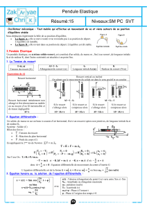 Pendule Elastique : R&eacute;sum&eacute; de Cours SM PC SVT