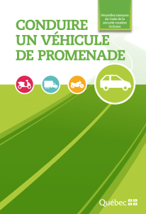 Guide de conduite : Véhicule de promenade et sécurité routière