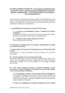 Mondialisation et frontières nationales : Dissertation