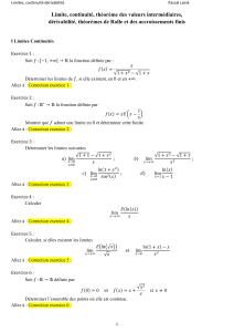 exercices corriges limites continuite derivabilite