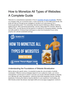 Monetize Websites: A Complete Guide to Revenue Generation