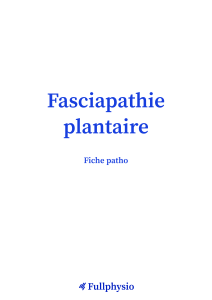 Fasciapathie plantaire : Fiche Patho pour kin&eacute;sith&eacute;rapeutes
