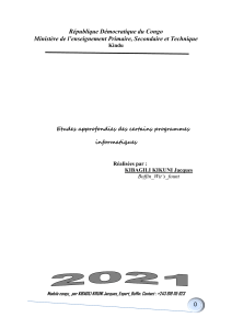 Cours Informatique : Windows, Word, Excel - RDC