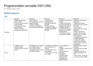 Programmation Maths CM1-CM2: Nombres, Calculs, Géométrie