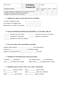 évaluation présent CE1 différencié