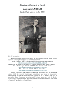 Auguste Lacour : Généalogie et Histoire de la Caraïbe