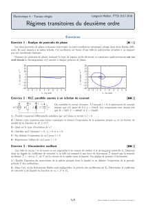 Exercices Régimes Transitoires & Solutions