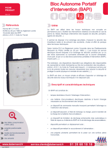 BAPI BBA 818 : Bloc Autonome d'Intervention - Fiche Produit