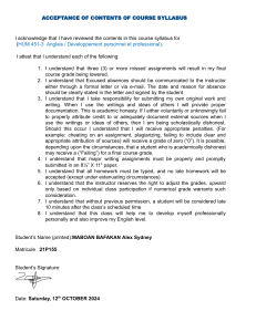 Course Syllabus Acceptance Form - HUM 451-3