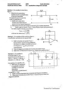 Exercices sur les Quadrip&ocirc;les et Diagrammes de Bode