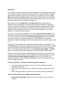 Big Data & Real-Time Advertising: Research Project Outline