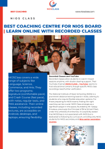 NIOS Class: Online Coaching for NIOS Board Exams