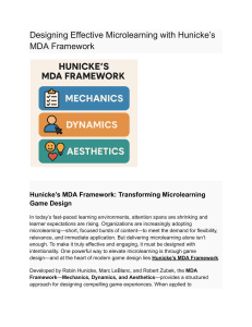Microlearning Design: Hunicke's MDA Framework