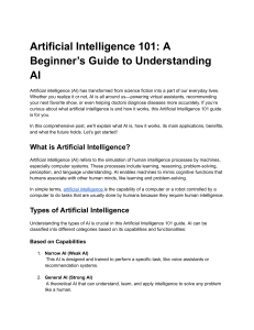 AI 101: A Beginner's Guide to Artificial Intelligence