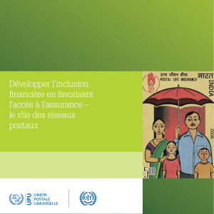 Inclusion financi&egrave;re & r&eacute;seaux postaux: Acc&egrave;s &agrave; l'assurance