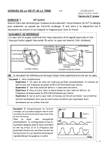 Activité Cardiaque : Exercice SVT Lycée