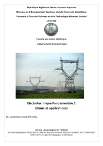 Electrotechnique Fondamentale 1: Cours et Applications