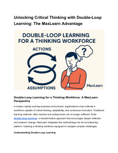 Double-Loop Learning: MaxLearn's Critical Thinking Advantage