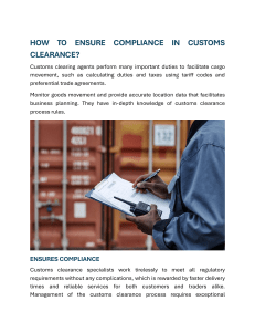 Customs Clearance: Ensuring Compliance & Efficient Trade