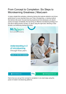 Microlearning: 6 Steps to Greatness with MaxLearn