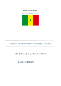 CCTP Électricité Marché Kaolack : Spécifications Techniques