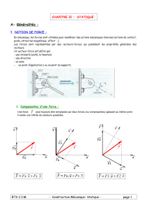Cours de Statique : Forces, Moments et Torseurs