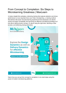 Microlearning: 6 Steps to Greatness with MaxLearn