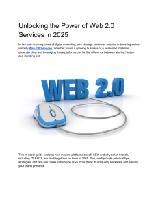 Web 2.0 Services for SEO in 2025: A Comprehensive Guide