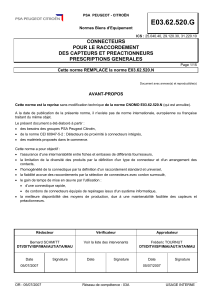 Norme Connecteurs Capteurs PSA Peugeot Citroën