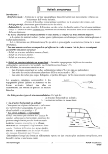 Reliefs structuraux : Notes de cours en géomorphologie