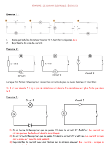 Exercices sur le courant électrique - Collège