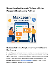 MaxLearn: AI-Powered Microlearning for Corporate Training