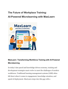 MaxLearn: AI-Powered Microlearning for Workforce Training