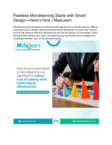 Smart Design for Effective Microlearning | MaxLearn
