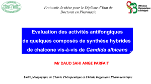 Thèse : Activité antifongique des chalcones contre Candida albicans