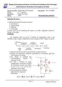 Examen Maintenance Electronique - Génie Electrique