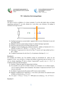 Exercices d'induction électromagnétique