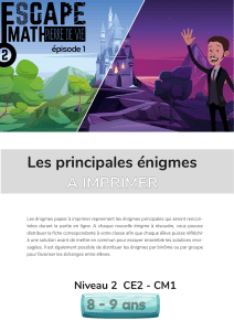 Énigmes Mathématiques Pierre de Vie CE2-CM1