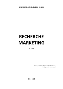 Document de recherche sur la segmentation du march&eacute;: UCC Marketing M2