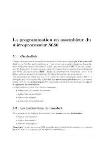 Programmation Assembleur 8086 : Cours Complet
