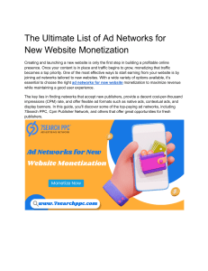 Ad Networks for New Website Monetization: A Guide