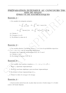 Test de niveau en mathématiques pour concours TSS