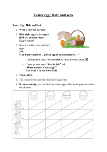 Easter Egg Hunt Game: Hide and Seek Activity Sheet
