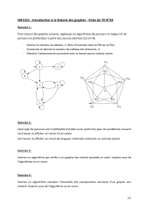 Théorie des graphes : Fiche de TD - Parcours et composantes