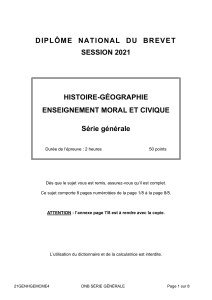 Examen Brevet Histoire-Géographie EMC 2021