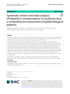 Hepatitis E Seroprevalence in Southeast Asia: A Meta-Analysis