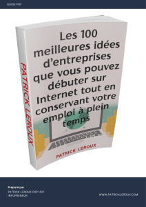 100 Idées d'Entreprise en Ligne: Guide PDF par Patrick Leroux