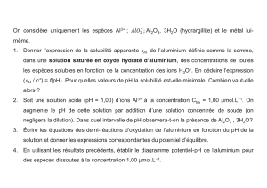 Exercice de chimie analytique : Aluminium et solubilité
