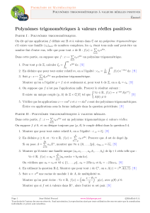 Polynômes trigonométriques: Problèmes et solutions